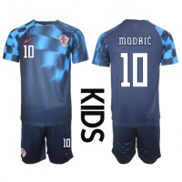 Kroatia Luka Modric #10 Fotballklær Bortedraktsett Barn VM 2022 Kortermet (+ korte bukser)